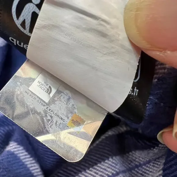 The North Face Men Arroyo Flannel Shirt XL Cotton Blue Stripe Heavy Duty Button - Picture 7 of 10